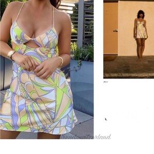 Zara Pastel Patterned Strappy Dress